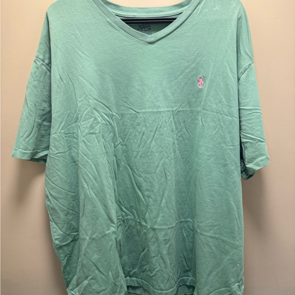 Men's Green V-Neck Shirt